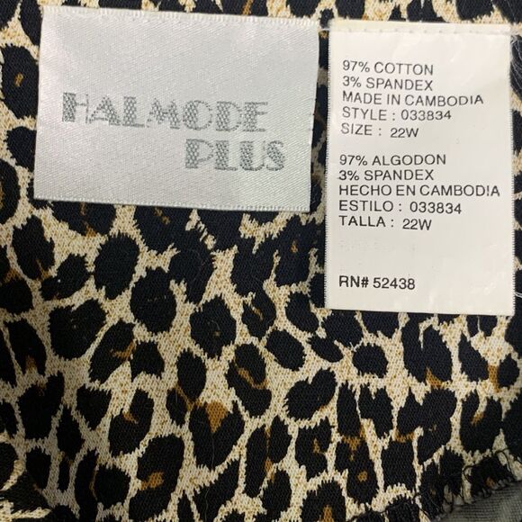 Vintage Mob Wife Brunch Leopard Zip Vest Sz 22W Collar Stretch Halmode Plus - Picture 5 of 10
